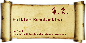 Heitler Konstantina névjegykártya